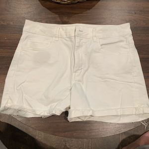 White cutoff shorts